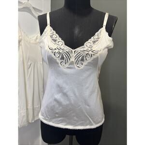 Vintage Body Lites Camisole Size 36 Antron III Nylon Lace Lingerie Blouse Slip